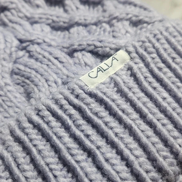 Calia Cable Knit Pom Beanie Womens in Lily Nwt - Picture 3 of 6